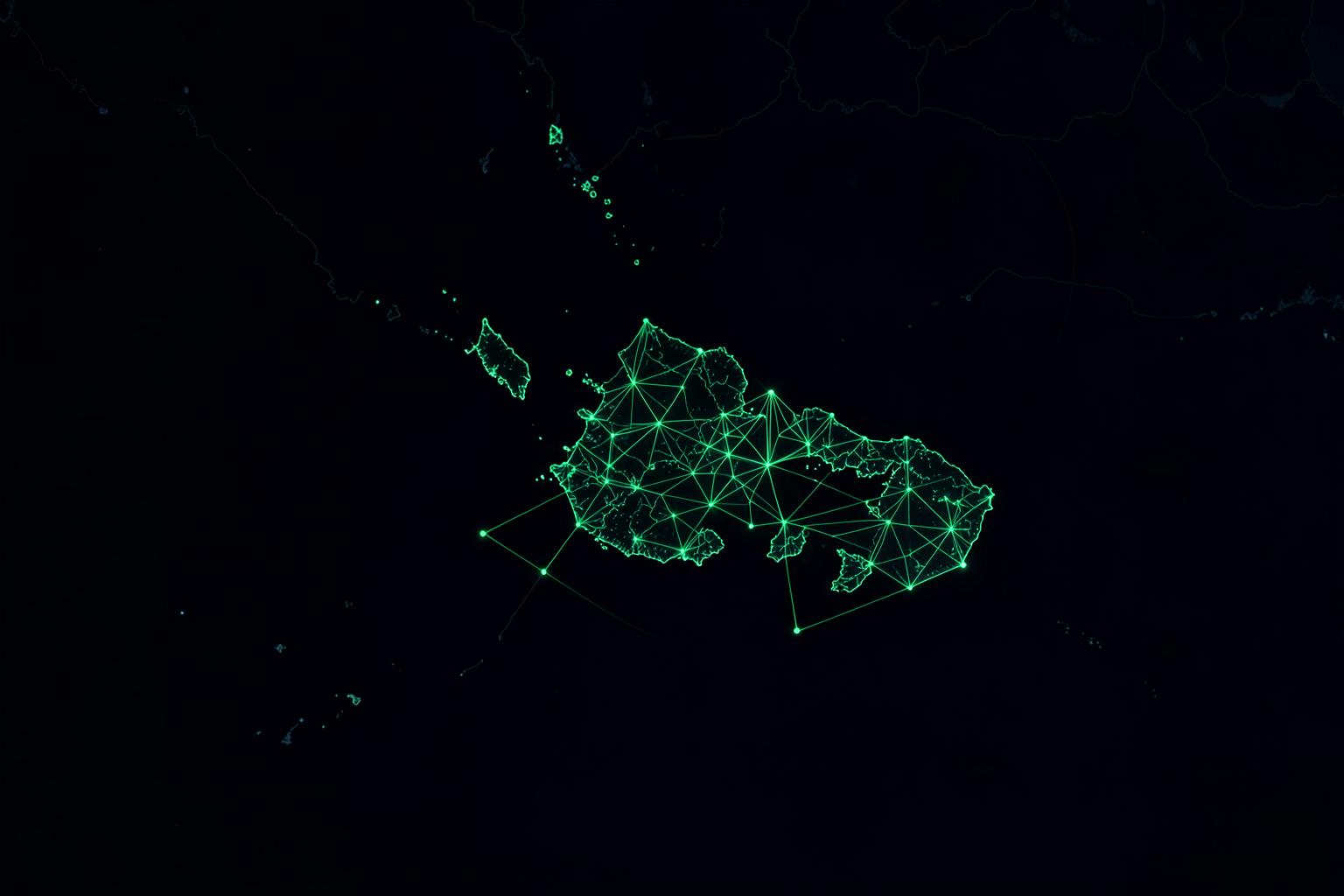 Illustrated mesh network linking the Philippine islands